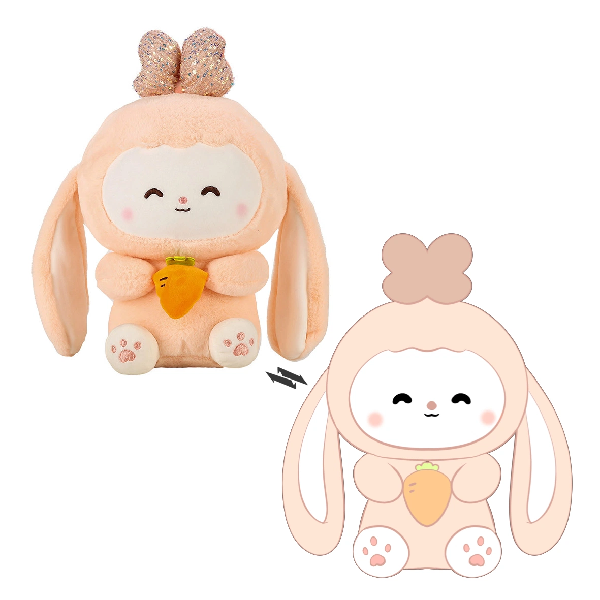 Fashion Design Stuffed Animal Plush Toy as Gifts Custom Sublimation Bunny Toys