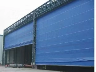 Industrial Automatic Steady China Cost Effictive Double PVC Fabric Steel Support Frame PVC Mega Hangar Door for Shipyard or Big Size Blast Painting Room