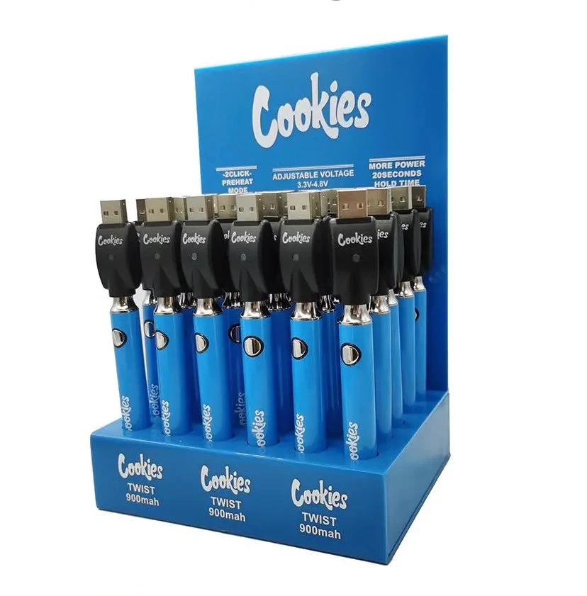 Rechargeable Voltage Adjustable Cookies Twist Vape Pen Slim Battery