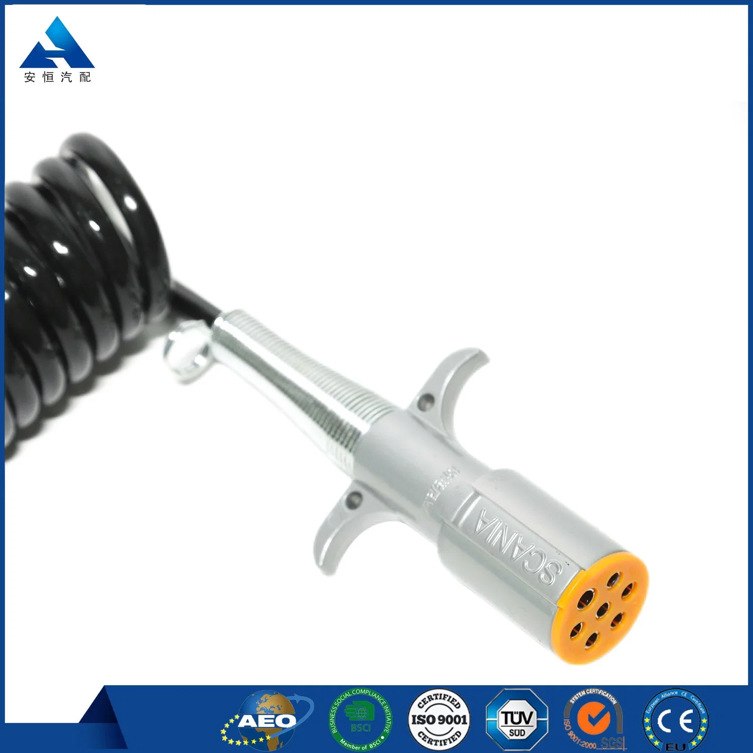 Factory Direct Truck Trailer Wire Electrical Seven Core Spiral Power Cable for Monitoring System Hot of Sale
