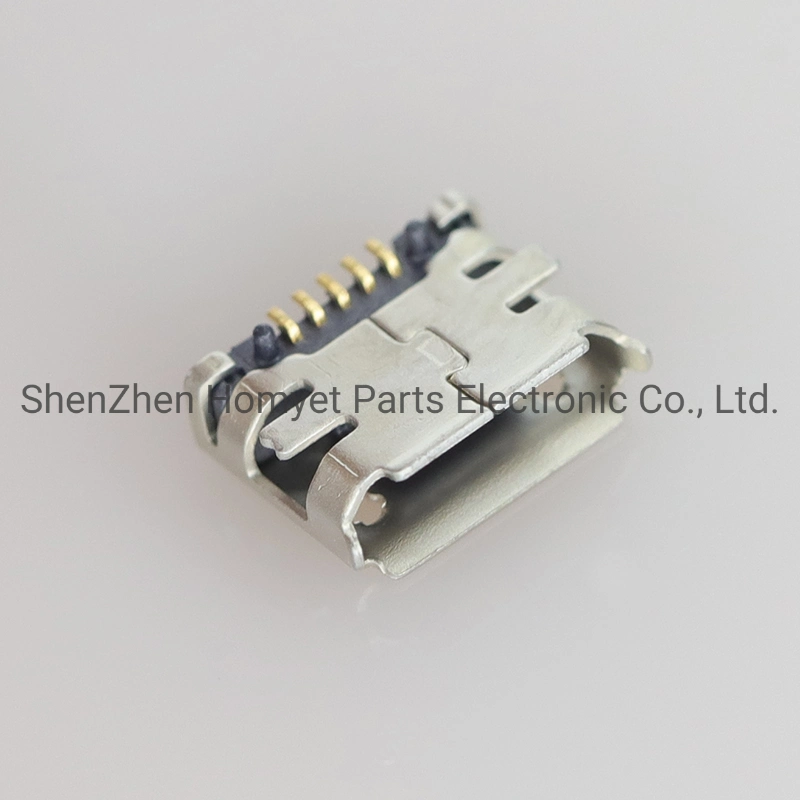 SMD Crimping Micro USB Fixed Pin SMD All Copper 5pin Charging Interface Female Board