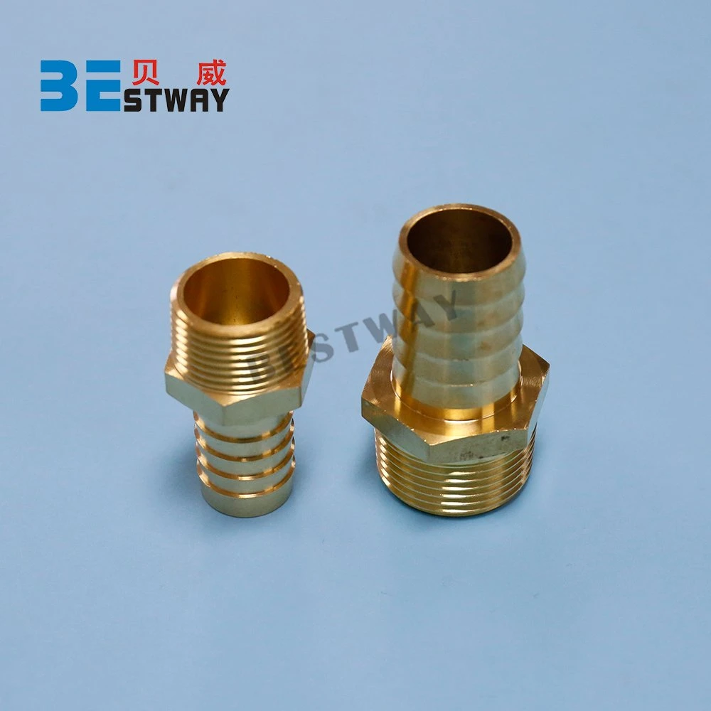 Bwva 1/8'' NPT to 1'' Brass Straight Hose Barb Fitting