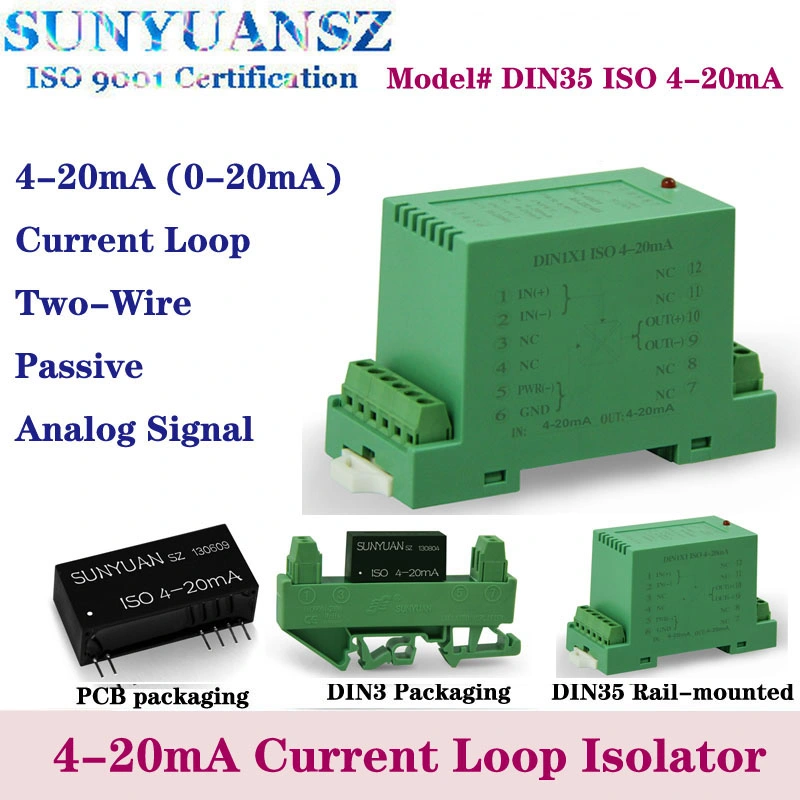 PCB-Mounted 2-Wire 4-20mA Passive Current Loop Analog Signal Isolator Converter Module IC Without Extra Power