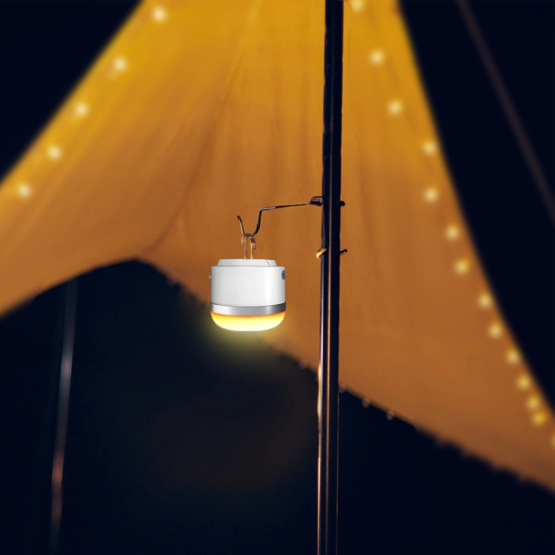 RGB LED Camping Lantern Rechargeable Camping Lamp with Hanging Hook