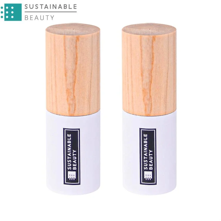 Mini Unique Golden 30 Ml Empty Hard Maple Wood Screw Closure ABS Plastic Stick Tube Cream Foundation Packaging