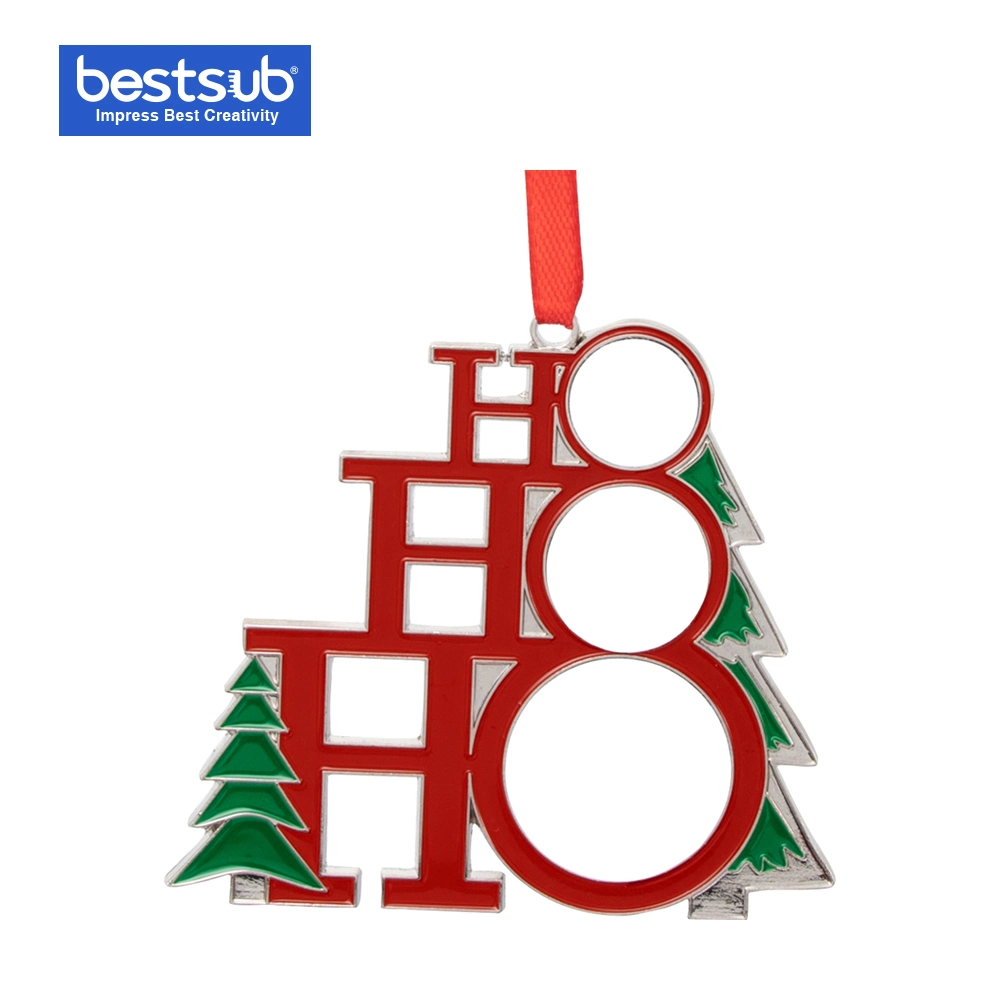 Regalo promocional de la moda Bestsub sublimación 3" del árbol de Navidad Decoración de Orname Metal suministros