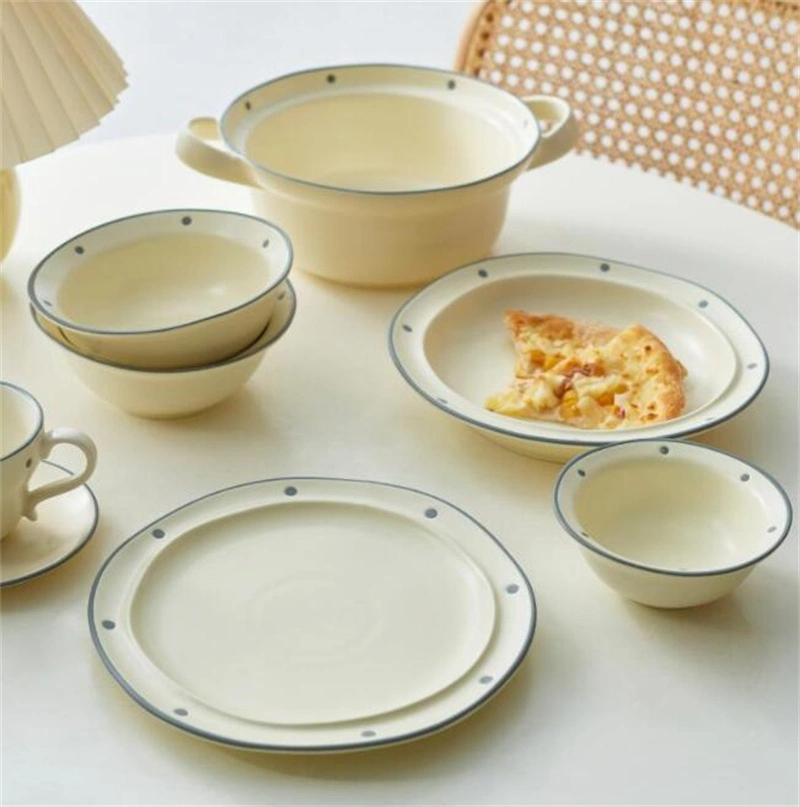 High-Value Household Dinner Korean Version Fine China Tableware