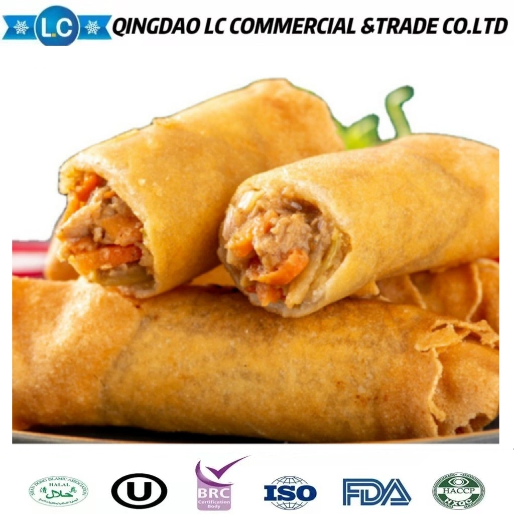 Comida China Frozen Spring Roll relleno con verduras; popular aperitivo instantáneo