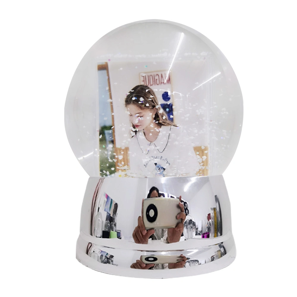 Líquido Snow Globe Photo Frame Gllitter Warer Ball agitando el marco de fotos