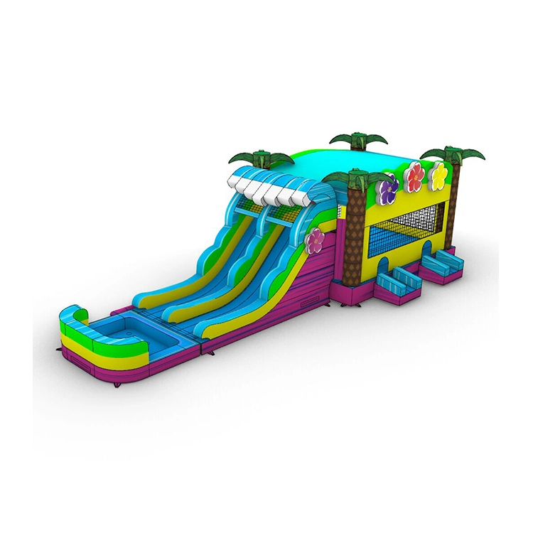 Inflatable Bouncer Jumping Castle Bounce House Rainbow Challenge Combo with Slide