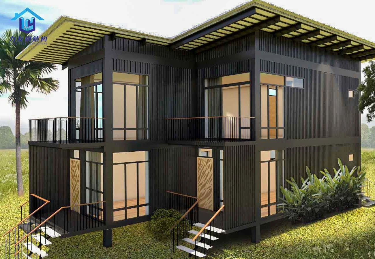 Luxury Light Steel Villas Prefab Containers House Mini Prefabricated Building Customized Low-Cost Container House