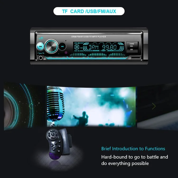 1 DIN съемная панель Беспроводное подключение качество Hands-Free BT 4.0 Автомобильная музыка Aux / USB / SD FM DRM Radio Автомобильный проигрыватель