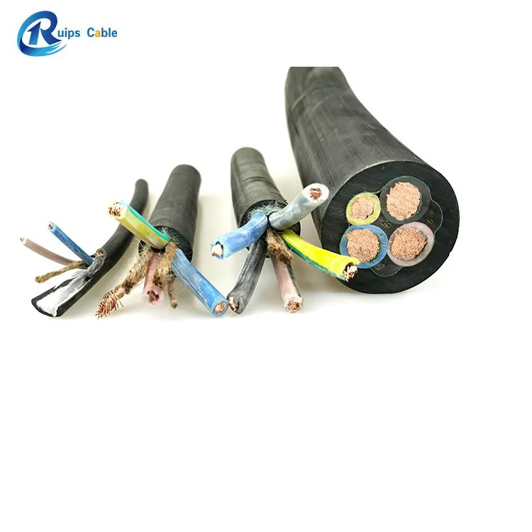 Low Voltage 450/750V H05rr-F H05rn-F H07rn-F 3G 0.75mm 1.5mm Cu/Epr/CPE Flexible Rubber Cable Control Electric Wire