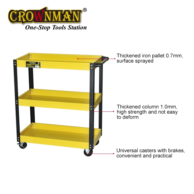 Crownman Automotive Tools 3 Level Heavy Duty Auto Repair Tool Wagen