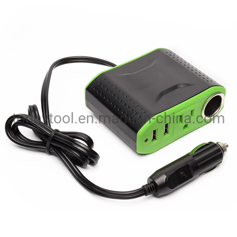 DC a AC INVERTER portátil Coche 100W Inversor de potencia DC 12V a 110V CA Converter con dos puertos USB y una salida DC 12V