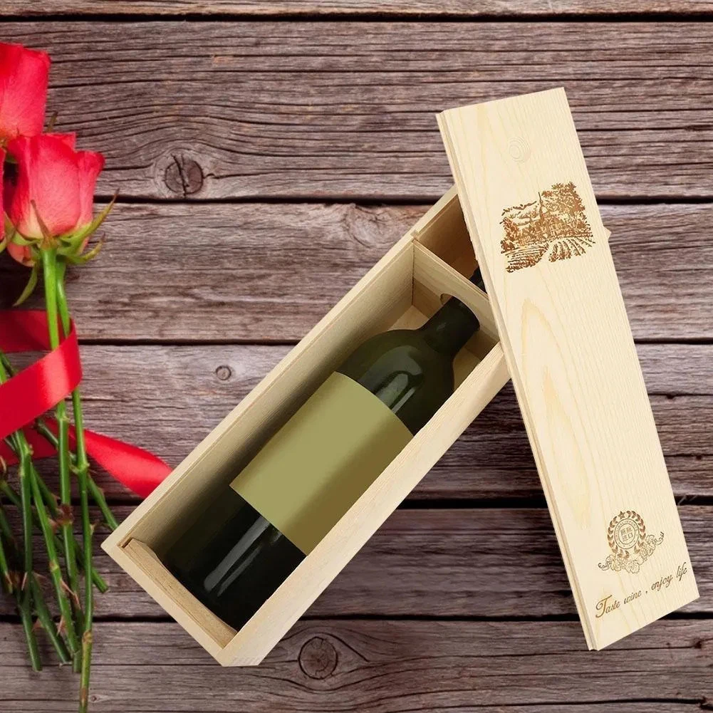 Hot Sell Luxurious Wooden Champagne Wine Box Single Bottled Gift Box