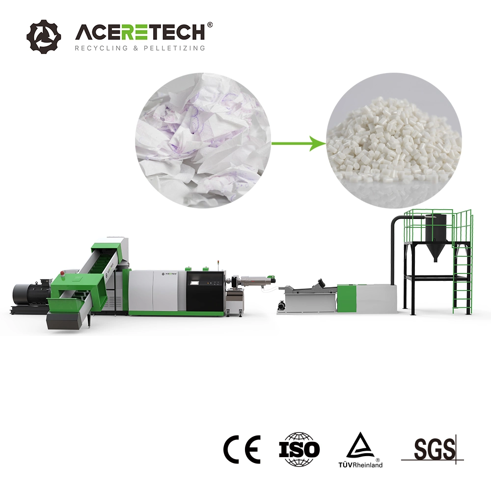 Acs Durable PP Baby Diaper Non Woven Ring Hot Cutting Granulate Pellet Machine with Customizable Service