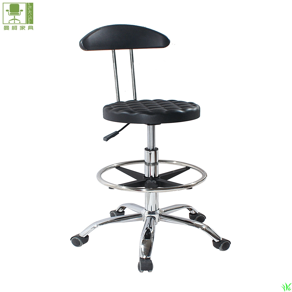 Adjustable Height Lab Stool Stainless Steel Lab PU Leather Chair