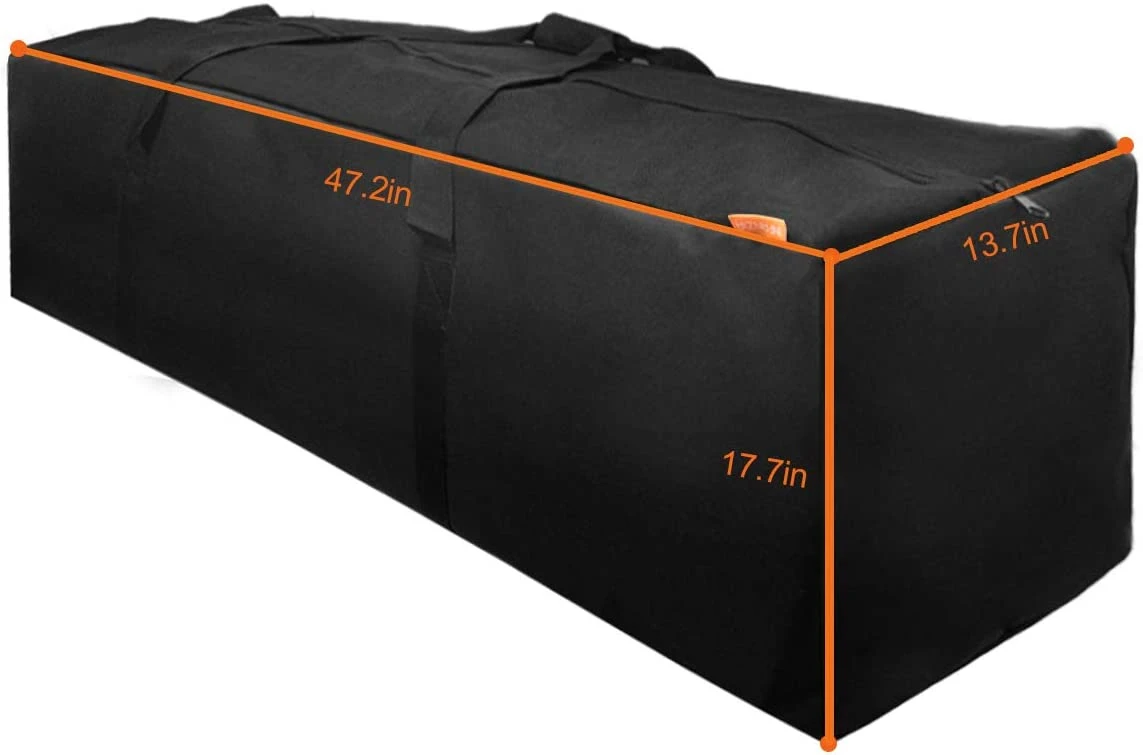 47" Sports Duffle Bag - Extra große Reisetasche mit Upgrade Reißverschluss, langlebig &amp; wasserabweisend, Schwarz