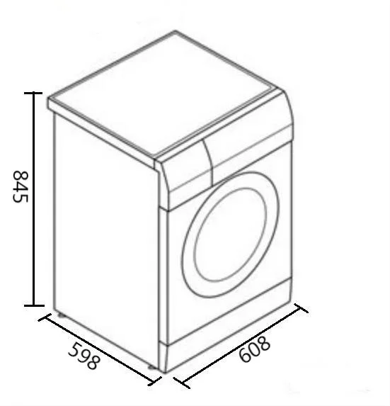 60cm 10kg eingebaute Frontlader Waschmaschine und Trockner voll Automatische Waschmaschine 6kg Trockner geräuscharmer weißer Motor