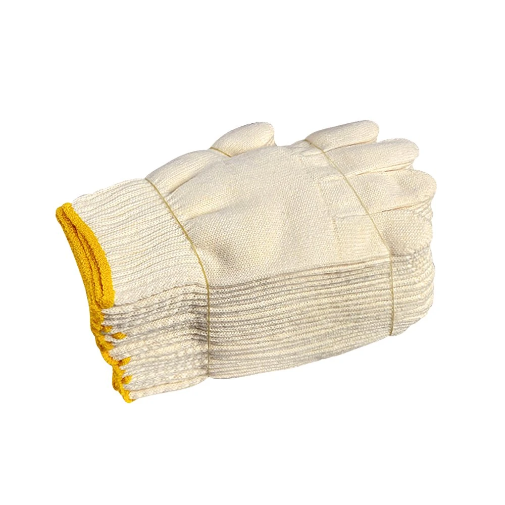 La Chine Fabricant main blanc coton personnalisé de la sécurité quotidienne des gants de travail de haut calibre 10 de la quantité de coton tricotés jauge 7