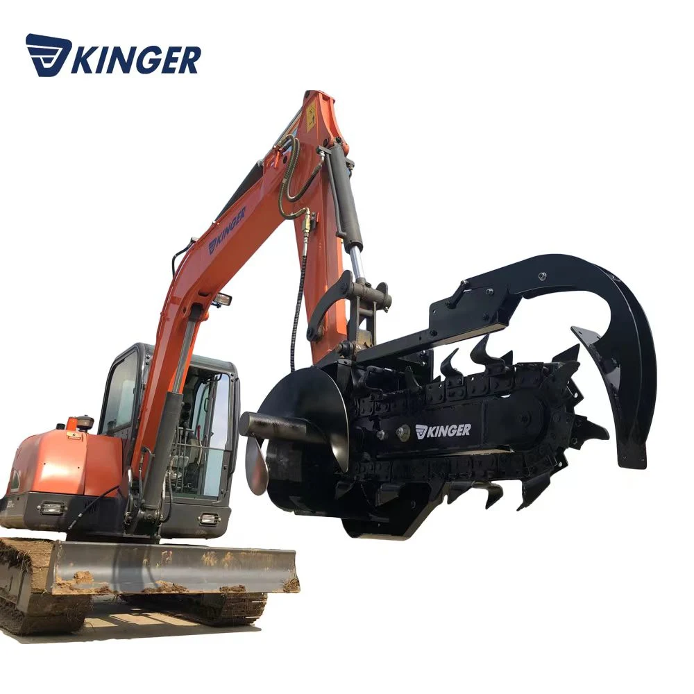 Kinger Road Side Ditch Digging Agriculture Equipment Water Pipeline Ridging Road Field Pipeline Furrowing Machine for Loader Excavator