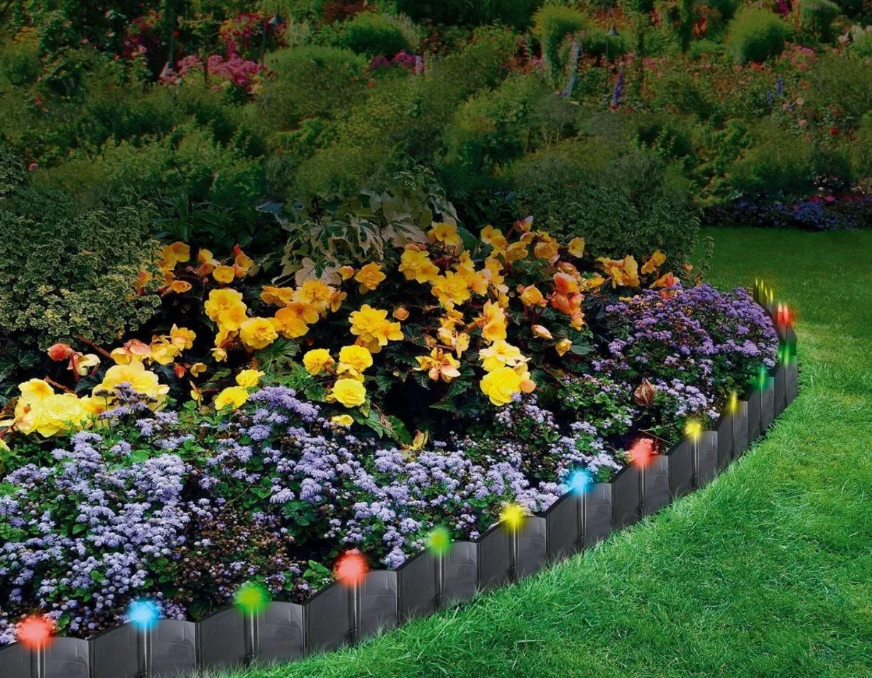 24 pack al aire libre Jardín de Luz Solar de la luz de la frontera de canteado flexibles