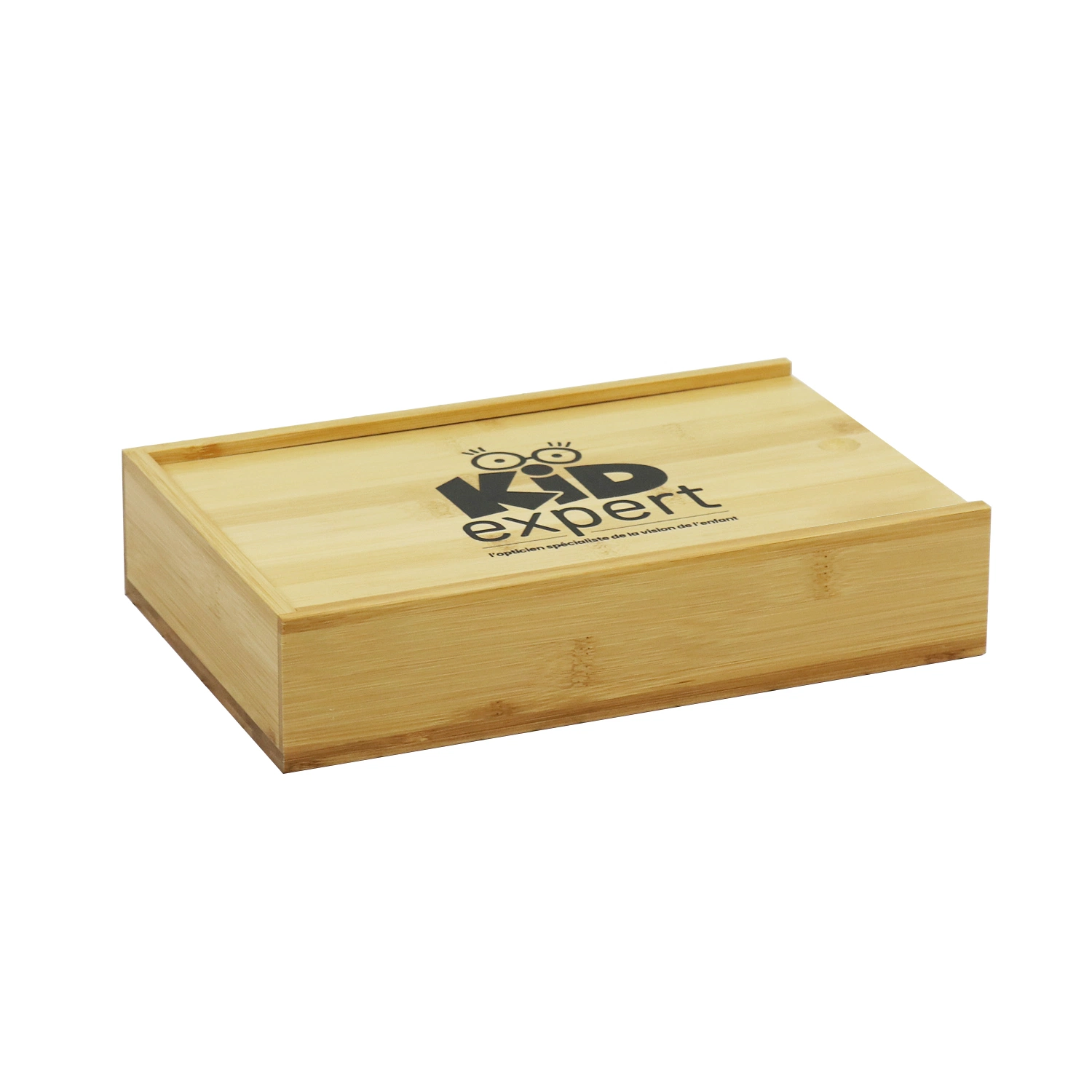Caja de madera de bambú con tapa deslizante, un pequeño cuadro de recuerdo de almacenamiento de memoria rústicas cajas de madera
