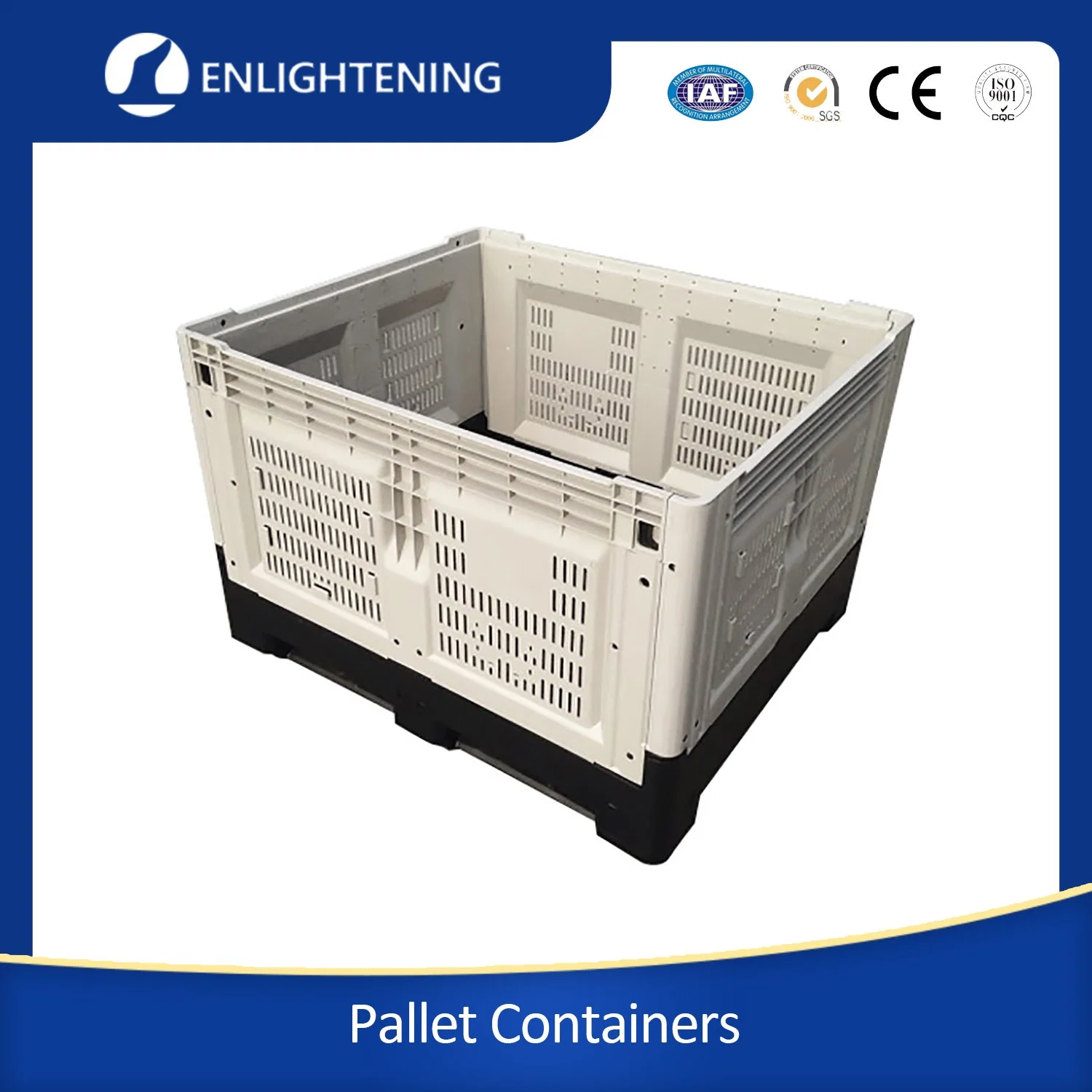 Customized Logistic Collapsible Pallet Boxes Recyclable Plastic Folding Shipping Grid Pallet Crates