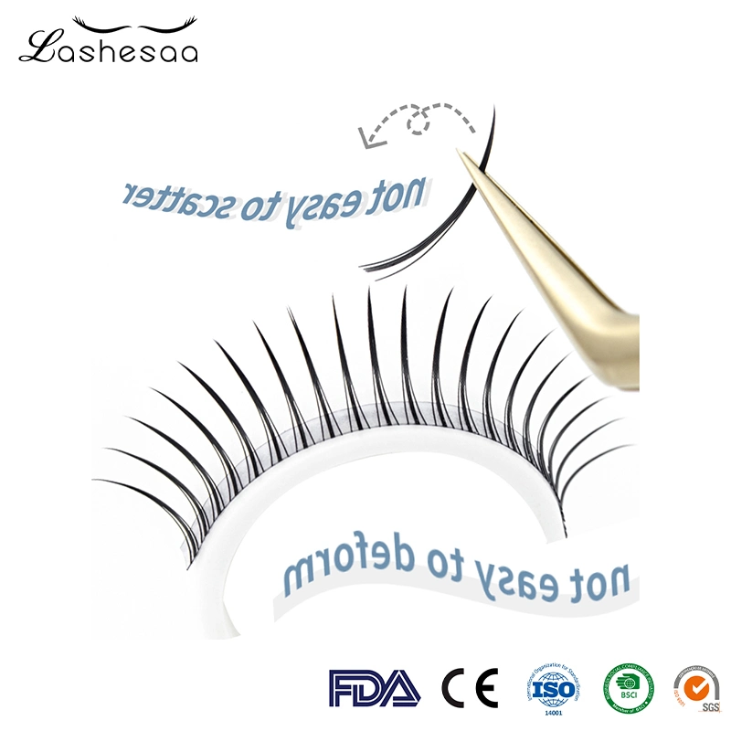 Mengfan China Doll Beauty Eyelashes Manufacturer 3D 5D Fluffy Silk Lashes Strip Eyelashes Mink Effect False Eyelash Extension a Shapes Fairy Cluster Lashes