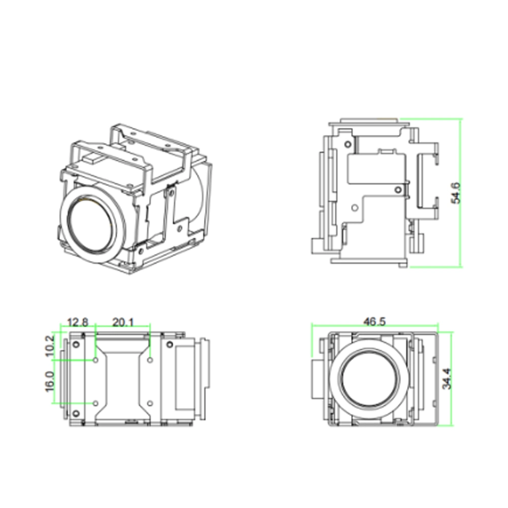 Module de caméra du robot de petite taille 4MP avec zoom optique 4x