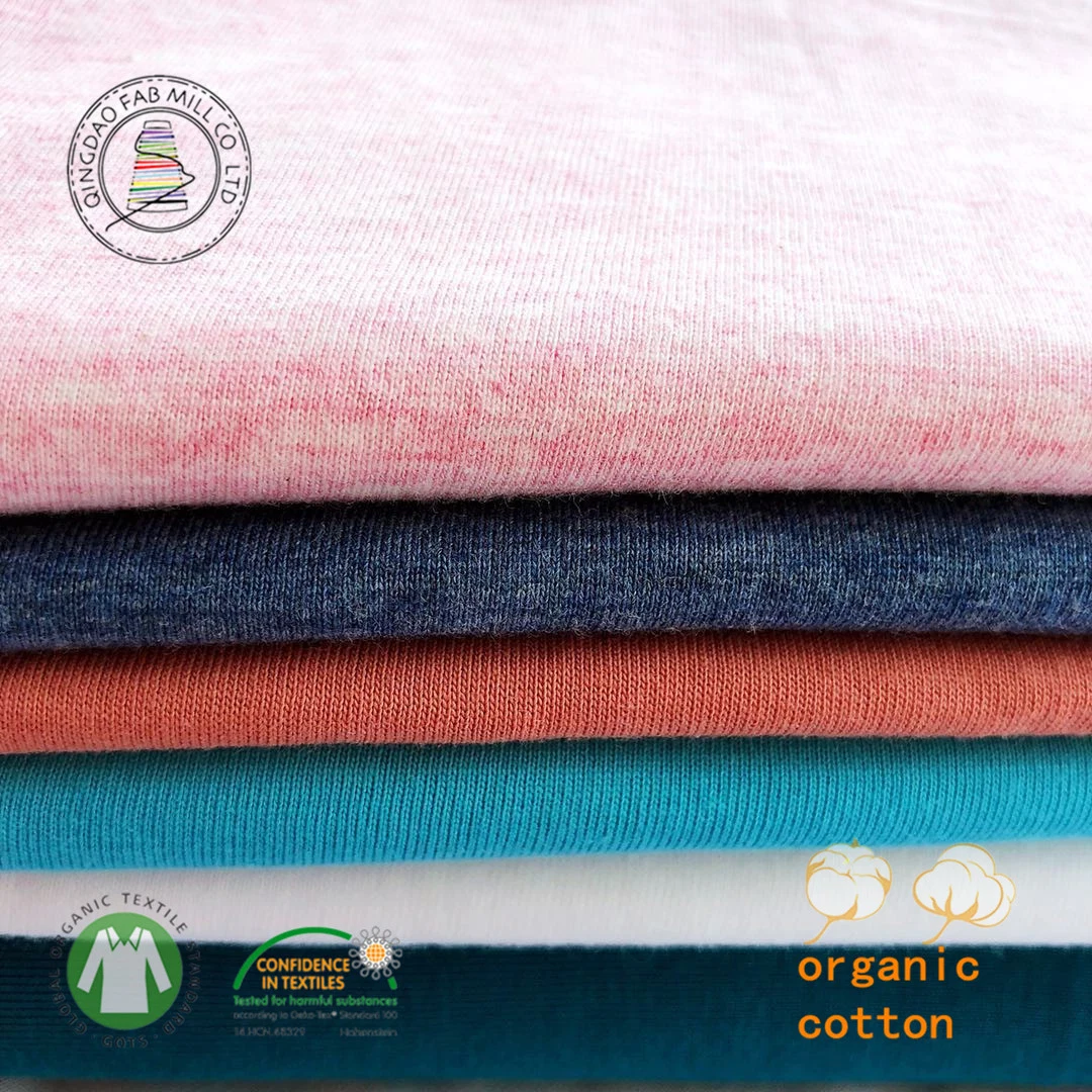 High quality/High cost performance  100%Organic Cotton Knitting Jersey Fabric for T Shirt (QF18-3000 130GSM)