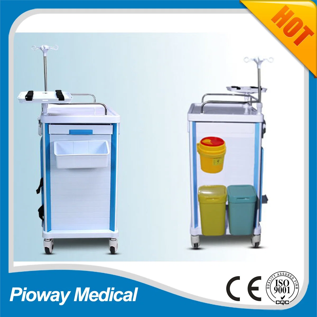 ABS Nursing Cart, Hospital Handcart, Mobile Emergency Trolley (PW-703)