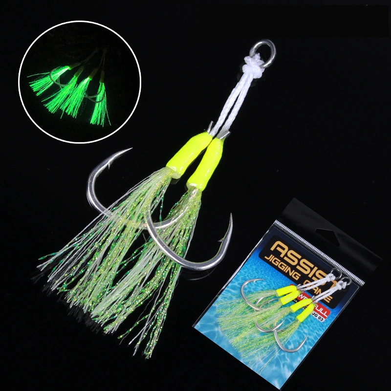 Luminous Slow Jigging Assist Hooks Double Hooks