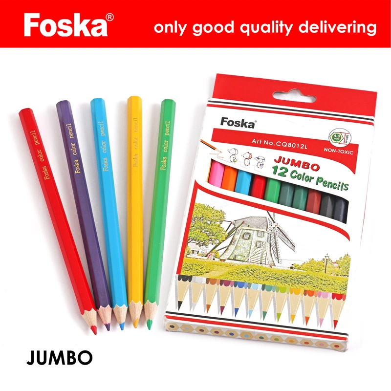 7.0'' 12 Colors Jumbo Wooden Hexagonal Color Pencil.