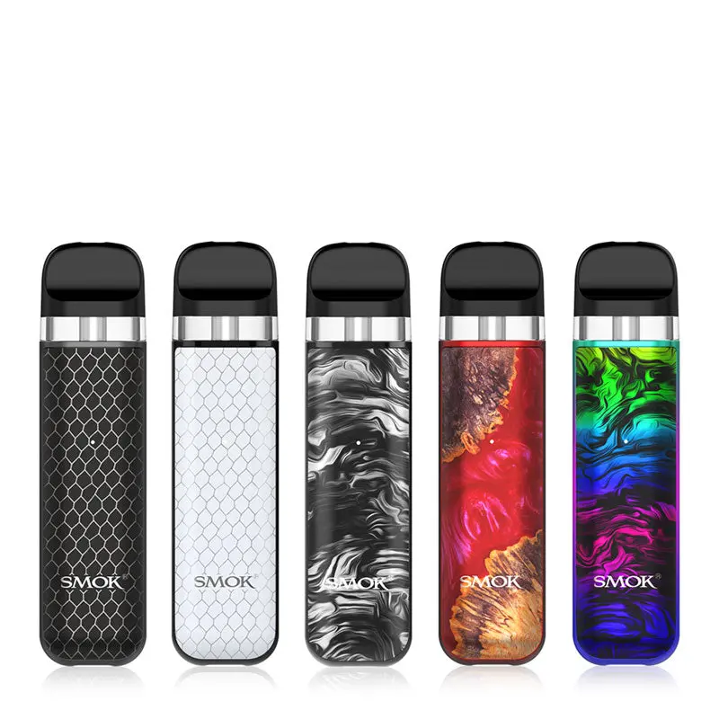 Оптом Vape 18650 батарея E Cigarette Метка катушки Smooth Система Novo 2X Pod System Вапес элегантный Smek