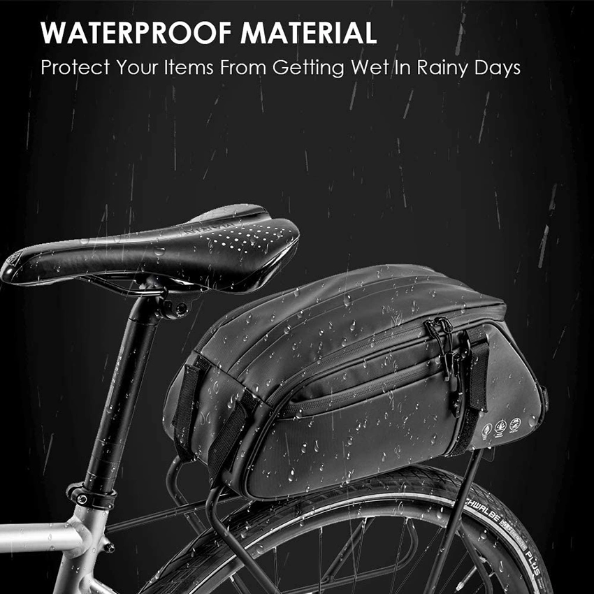 Resistente al agua reflectante bicicleta Bicicleta Bolsa de almacenamiento de tronco Panniers silla asiento de atrás de ciclismo Bolsa de transportista de carga