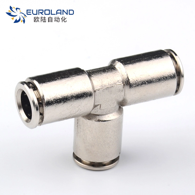High quality/High cost performance  T Type Pneumatic Metal Fittings Brass 3 Way Copper Elbow Fitting
