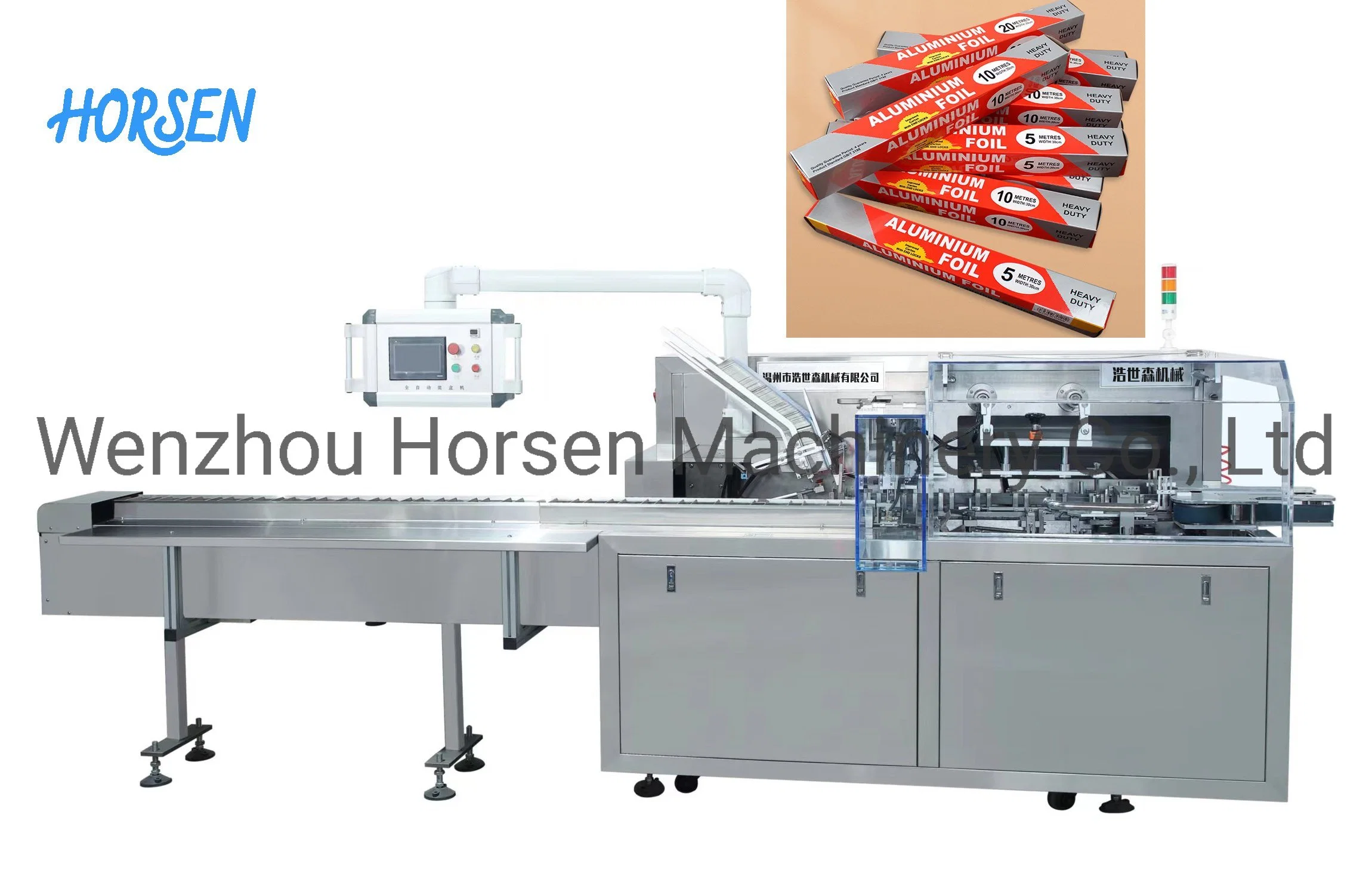 Automatic Aluminum Foil / Roll Product Cartoning Carton Packing Box Packing Cartoner Machine for Packing Production Line