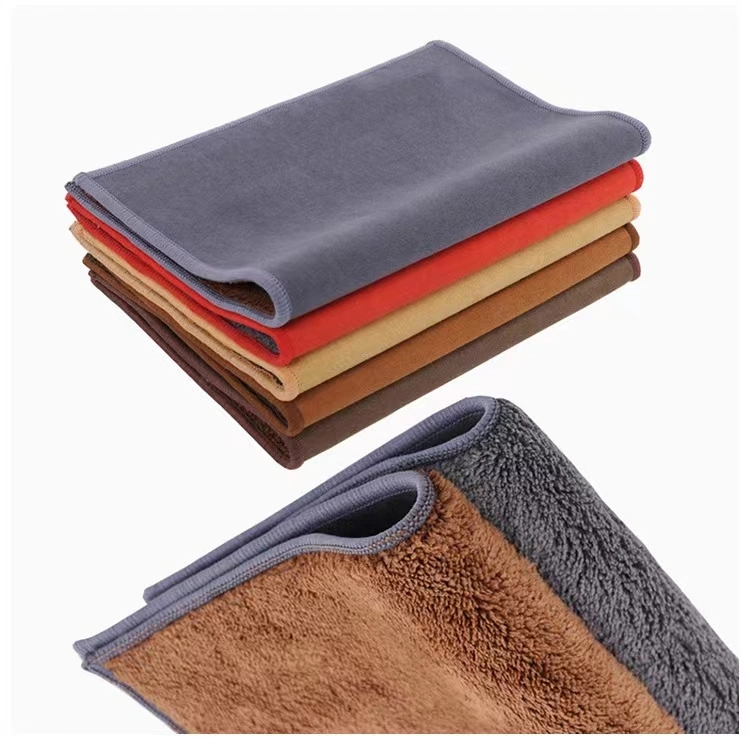 420GSM 30*30cm Suede Car Towel Microfiber Fabric Absorbent Coral Velvet Dish Cloth Towel