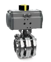 Pneumatic Sanitary Ball Valve with 3-Piece Welding Connection