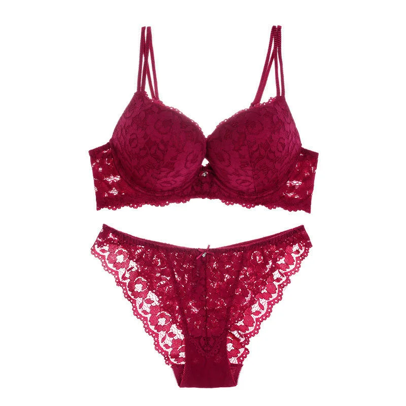 Wholesale/Supplier Women Solid Color Sexy Lace Underwear Sets Ladies Push up Bra