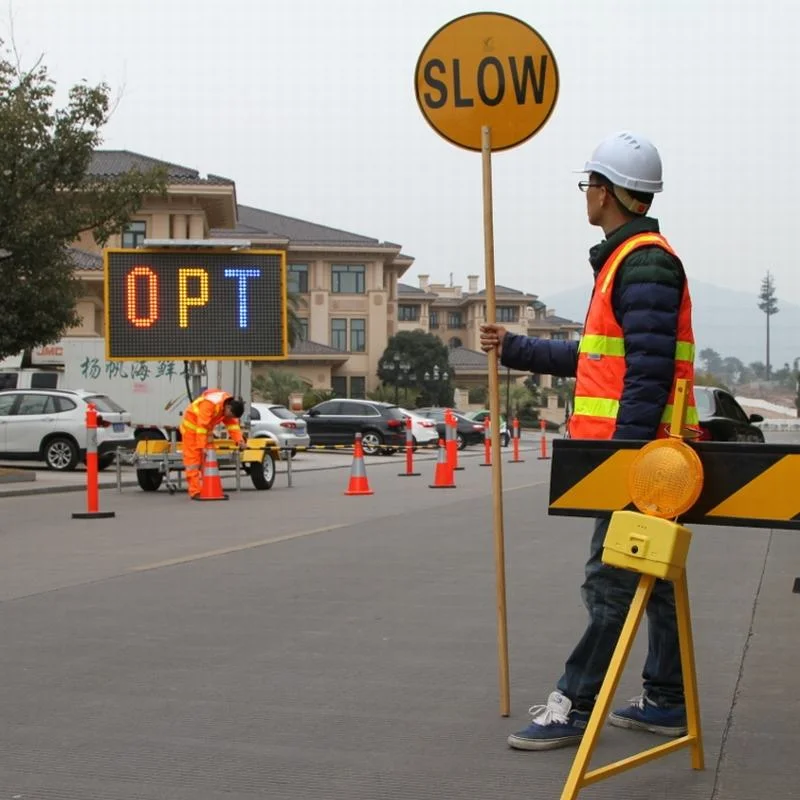 Manufacturer Aluminum Road Traffic Safety Control Hand Held Regulatory Reflective Stop Slow Paddle Sign