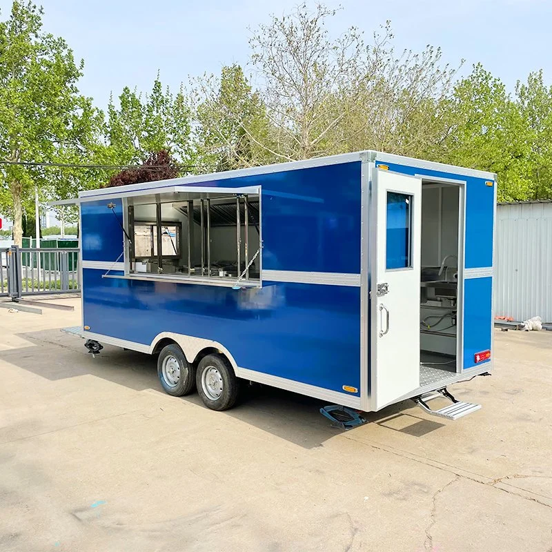 BBQ Coffee Ice Cream Waffle Crepe Food Trailer Fiberglass Braking System Auto Food Truck Food Cart