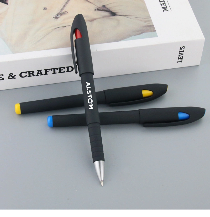 Promotion Advertising Pen Custom Company Logo Gift Pen Rubber Grip Plastic Ballpoint Pen