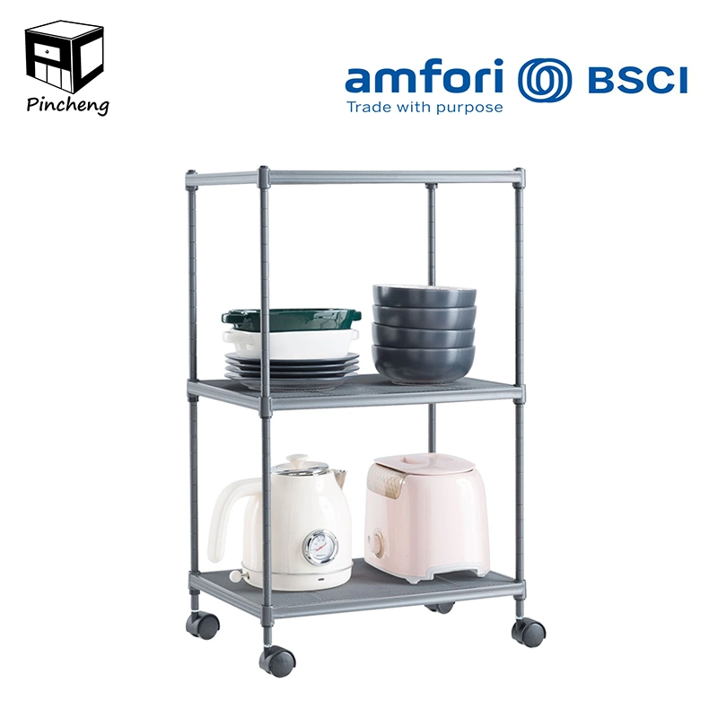 Kitchen Use Steel Trolley Easy Assembling Rack Manufacturer for  Fruit Vegetable Sundry Goods Organizing