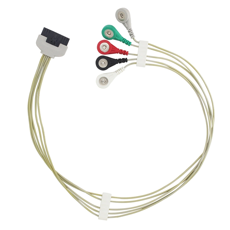 Medical Wiring Harness Assembly 1 Point 5 Head Medical Grade Material Insulated ECG Flat Cable