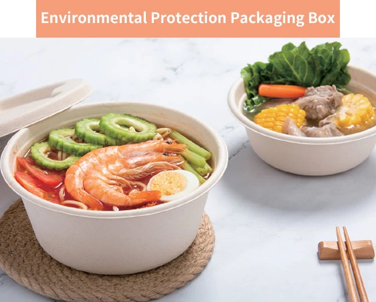 100% biodégradable la bagasse de canne à sucre vaisselle jetable de pâte de papier du hamburger déjeuner bento Box bol Salade de zone de menu de la série série accepté OEM