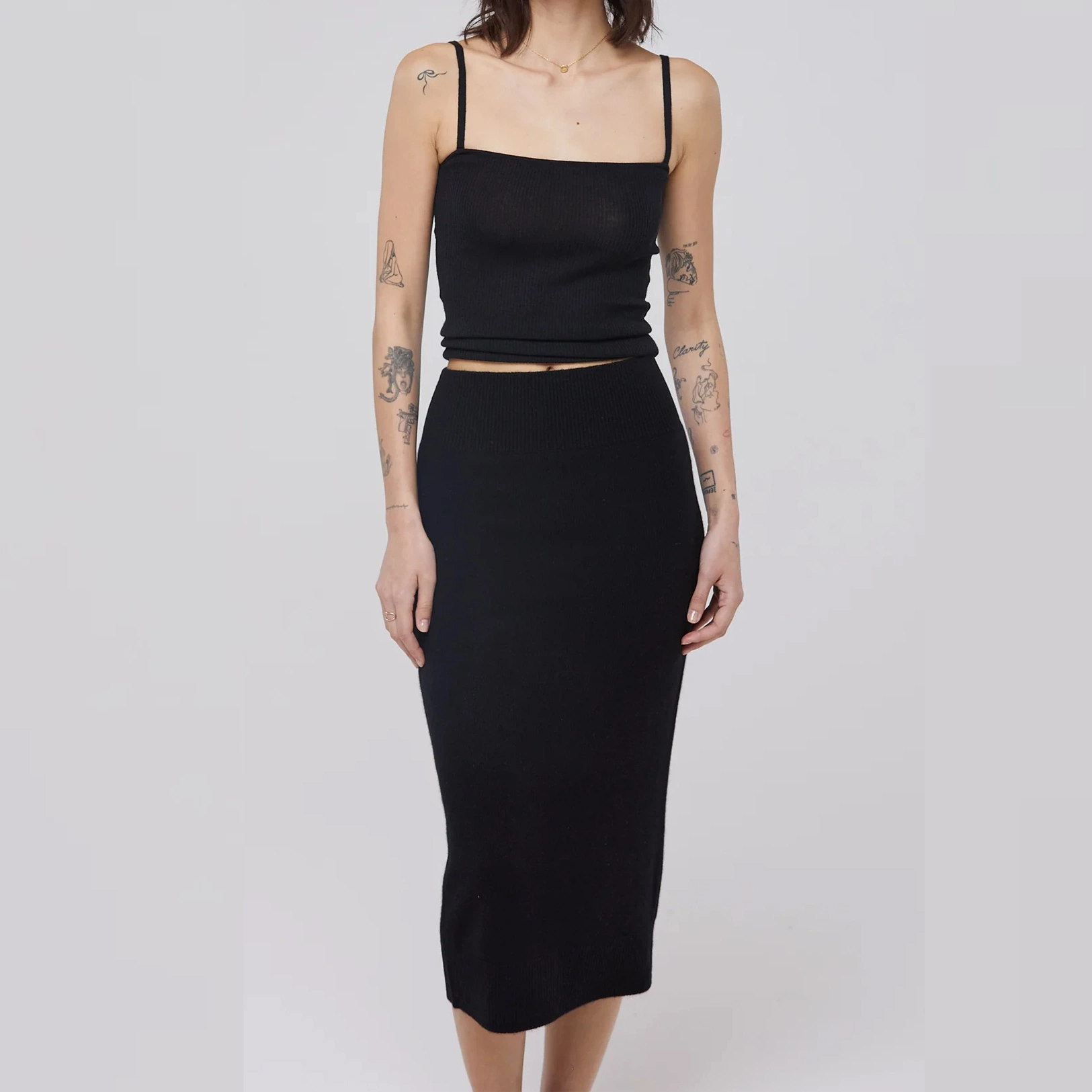 2023 New Collection Arrived 100% Cashmere Knitted MIDI Skirt Apparel Accessories