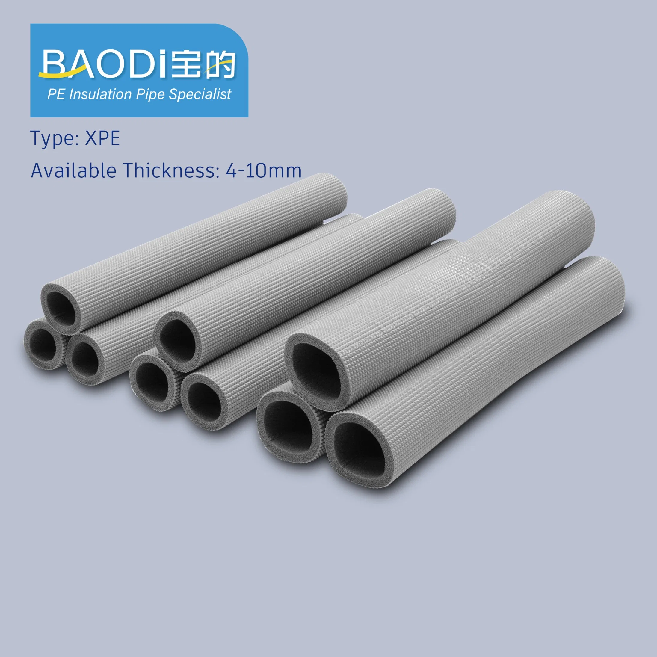 PE Thermal Insulation Foam Hose for Air-Conditioning with 2 Layers Customized Size OEM &Phi;8,12,15,19,22,25mm Thickness 4mm,5m,6mm,7mm,8mmfire Reductant